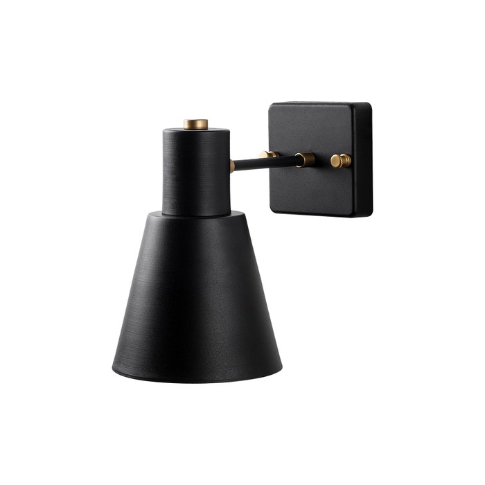 Opviq Lámpara de Pared Negra y Oro con Tapa de Cristal Opviq Lámpara de Pared Negra y Oro con Tapa de Cristal
